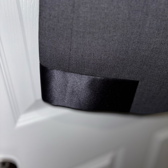 BCBGMAXAZRIA  Blazer Size S Kana Heather Jacket Satin Trim Gray​​​ - Picture 3 of 7